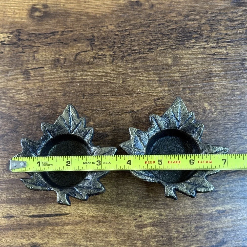 Brass Leaf Shaped Candle Holders